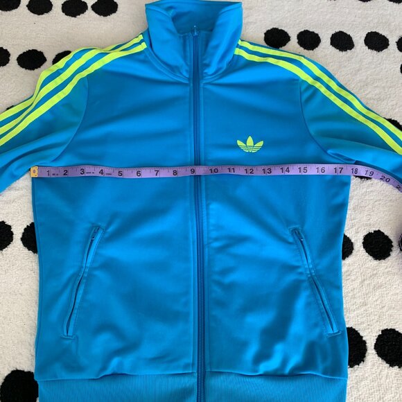 Adidas Classics Originals Firebird Retro Blue Neon Track Jacket Activewear Top - Picture 9 of 12